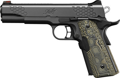 Kimber 3000358 KHX Custom 45 ACP 8+1 5 Stainless Match Grade Barrel, KimPro II Gray Serrated Stainless Steel Slide, Kimpro II Gray Stainless Steel Frame w/Beavertail, G10 MagGrip w/Red Laser, Pistol