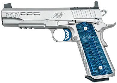 Kimber 3000454 Rapide Ice 45 ACP 8+1 5.50 Stainless Steel Barrel, Stainless Lightening Cut/Optic Ready/Serrated Stainless Steel Slide, Stainless Stainless Steel Frame w/Beavertail, Blue G10 Grip, Pistol