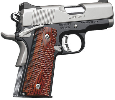 Kimber 3200057CA CDP II Ultra *CA Compliant 45 ACP 7+1 3 Stainless Match Grade Barrel, Satin Silver Serrated Stainless Steel Slide, Kimpro II Black Aluminum Frame w/Beavertail, Rosewood Double Diamond Grip, Pistol
