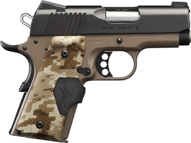 Kimber 3200167CA Covert II Ultra *CA Compliant 45 ACP 7+1 3 Stainless Match Grade Barrel, Matte Black Serrated Steel Slide, KImPro II Dark Earth Aluminum Frame w/Beavertail, Digital Desert Camo Grip, Pistol