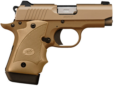 Kimber 3300247 Micro 9 Micro Frame 9mm Luger 7+1 3.15 Stainless Match Grade Barrel, KimPro II Desert Tan Serrated Stainless Steel Slide, KimPro II Desert Tan Aluminum Frame w/Beavertail, Desert Tan Grip, Pistol