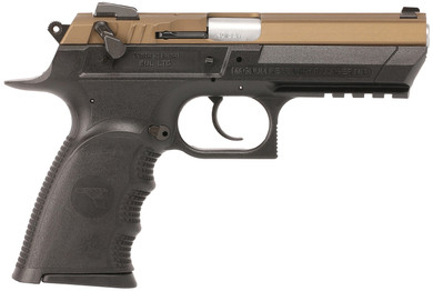 Magnum Research BE94133RLBB Baby Eagle III Full Size Frame 40 S&W 12+1 4.43 Stainless Match Grade Barrel, Burnt Bronze Carbon Steel Slide, Black Poly Frame w/Beavertail & Pic Rail, Black Textured Grip, Ambi, Pistol