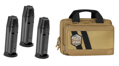 Oa Defense OA2311FLSZKITHDSSTD17 2311 w/Plus Kit Full Size Frame 9mm Luger 17+1 5 Black DLC Steel Barrel, High Desert Optic Ready/Serrated Stainless Steel Slide & Aluminum Frame w/Pic Rail, Sage Poly Grip, Ambi,3 Mags, Pistol