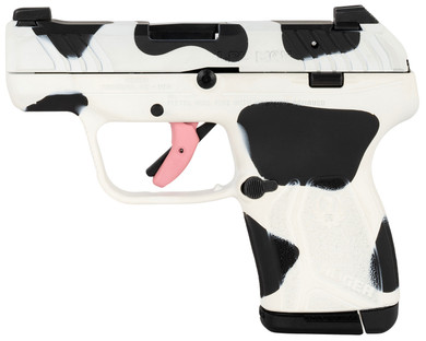 Ruger 228134 LCP Max Compact Frame 380 Auto 10+1 2.80 Black Steel Barrel, Cow Print Cerakote Serrated Steel Slide, Poly Frame Cow Print w/Textured Grip, Pistol