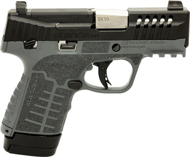 Savage 67059 Stance XR Micro 9mm Luger 13+1 3.20 Stainless Steel Barrel, Black Nitride Ported/Serrated Stainless Steel Slide, Gray Stainless Steel Frame w/Pic Rail, Gray GFN Grip, Ambi, Pistol