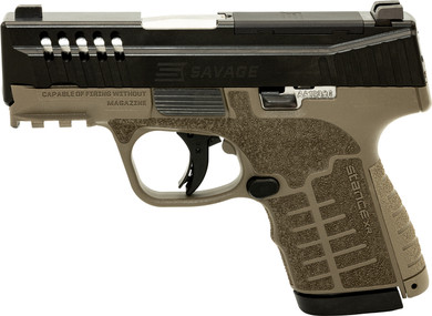 Savage 67064 Stance XR Micro Frame 9mm Luger 13+1 3.20 Stainless Steel Barrel, Black Nitride Ported/Serrated Stainless Steel Slide, Flat Dark Earth Stainless Steel Frame w/Pic Rail, FDE GFN Grip, Ambi, Pistol