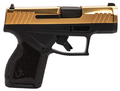 Taurus 1-GX4M931-10G GX4 Micro-Compact Frame 9mm Luger 10+1 3.06 Satin Black DLC Stainless Steel Barrel, Gold PVD Serrated Alloy Steel Slide, Matte Black Stainless Steel Frame, Textured Grip, Pistol