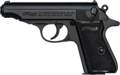 Walther 4796028 PP 380 ACP 7+1 3.90 Black Steel Barrel, Black Serrated Steel Slide, Aluminum Frame w/Beavertail, Textured Grips, Pistol