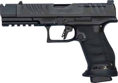 Walther 4796034 PDP Pro-X Compact 9mm Luger 18+1 4.60 Black Threaded Barrel, Black Optic Ready/Serrated Steel Slide, Black Poly Frame w/Pic Rail, Medium Backstrap Grip, Parker Mtn Machine Compensator, Pistol