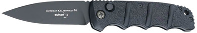 Boker 01KALS99 Kalashnikov Pocket 3.35 Plain D2 Steel Blade Black Aluminum Handle, Knife