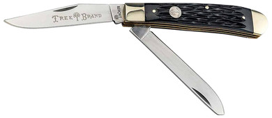Boker 110824 Trapper 2.0 Clip Point/Spey Plain D2 Steel Blade Black Jigged Bone Handle