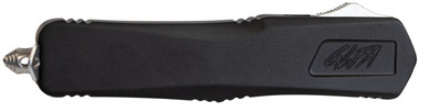 Great Lakes GLKMDSMTBLK GLFA Medium 3.50 OTF Plain Steel Blade, Black Cerakote Aluminum Handle, Knife