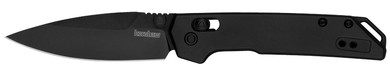 Kershaw 2051BLK Mini Iridium 3 Fold/Spear Point Plain Stonewashed D2 Steel Blade/Ice Blue Anodized 6061-T6 Aluminum Handle, Knife