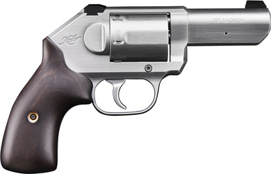 Kimber 3400011CA K6S *CA Compliant DAO 357 Mag 6 Shot 3 Brushed Stainless Steel Barrel, Cylinder & Frame, Large Smooth Walnut Grip, Concealed Hammer, Revolver