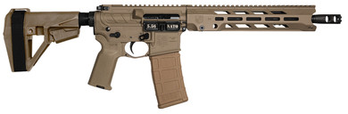 Diamondback DB1984K061 DB15 Obsidian 5.56 NATO 30+1 11.50 Black Nitride Medium Taper Threaded Barrel, 11 M-LOK Handguard, Flat Dark Earth Cerakote Aluminum Pic Rail Rcvr, Flat Dark Earth Tactical SBA5 Brace & Magpul MOE K2 Grip, Tactical Pistol