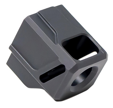 Faxon FFPACOMPSSG01 EXOS-523 Compensator for G43 Black Anodized Aluminum 1/2x28 Threads 1.125 OAL 9mm