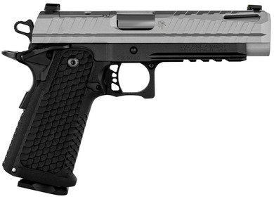 Live Free Armory LFAPF8120769mm Luger 17+1 4.15" Stainless Match Grade BBL, Elite Gray Cerakote Optic Cut/Serr Stainless Slide & Steel Frame w/Beavertail & Pic Rail, Textured Grip,Pistol