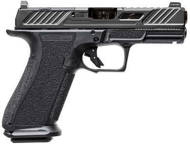 Shadow Systems SS-3040-CA9mm Luger 10+1 4" Black Match Grade Spiral BBL, Black Nitride Optic Cut/Serr/Window Cut Stainless Slide, Black Polymer Frame w/Beavertail & Pic Rail, Black Interchangeable Backstrap Grip,Pistol