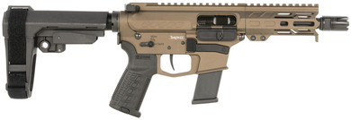 CMMG 45A150F-MB Banshee MKG 45 ACP 13+1 5" Satin Black Cerakote Medium Taper Threaded BBL, EML 4" M-LOK Handguard, Midnight Bronze Cerakote Alum Pic Rail Rcvr, Black Polymer 6 Position Rip Brace, CMMG Zeroed Grip,Tactical Pistols