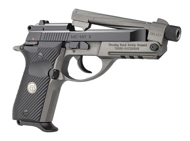 Girsan 390890 MC 14TX 380 ACP 13+1 4.90" Tungsten Cerakote Spiral Fluted Threaded Tip-Up BBL, Matte Black Serr Steel Slide, Tungsten Cerakote Alum Frame w/Pic Rail, Black G10 Grip,Pistol