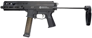 Grand Power 197892004831 SP45A3 Stribog 45 ACP 20+1 8" Black Threaded BBL, Black Hardcoat Anodize Alum/Polymer Rcvr w/Pic Rail, Black PDW Tailhook Brace, Black Polymer Grip, Ambidextrous,Tactical Pistols