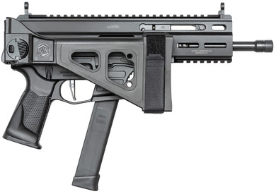 Grand Power 810091152850 SP9A3G Stribog 9mm Luger 30+1 8" Black Threaded BBL, M-LOK Handguard, Black Hardcoat Anodize Alum/Polymer Rcvr w/Pic Rail, Black Polymer SB Tactical Brace, Black Polymer Grip, Ambidextrous,Tactical Pistols