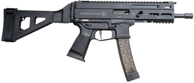 Grand Power 850003223056 SP9A1 Stribog 9mm Luger 30+1 8" Black Threaded BBL, M-LOK Handguard, Black Hardcoat Anodize Alum/Polymer Rcvr w/Pic Rail, Black Polymer SB Tactical Brace, Black Polymer Grip, Ambidextrous,Tactical Pistols