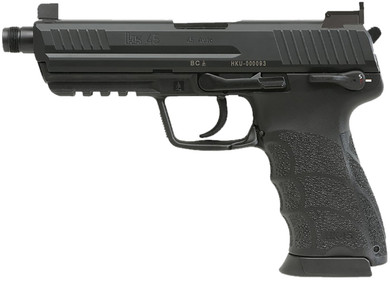 HK 81001117 HK45 V1 .45 ACP 10+1 4.46" Black Threaded BBL, Black Cerakote Serr Steel Slide, Black Polymer Frame w/Pic Rail, Ambidextrous,Pistol