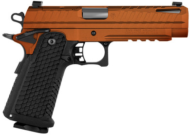 Live Free Armory LFAPF01204IC Apollo 11 9mm Luger 17+1 4.90" Stainless Match Grade Bull BBL, Elite Copper FX Cerakote Optic Cut/Serr Stainless Slide & Steel Frame w/Beavertail & Pic Rail, Aggressive Texture Grip,Pistol