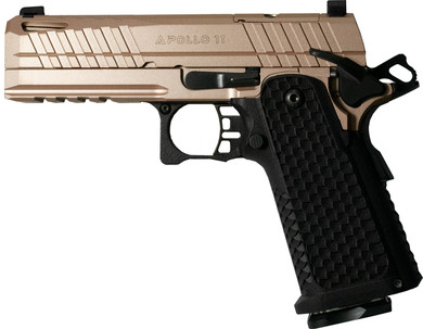 Live Free Armory LFAPF01206RB Apollo 11 9mm Luger 17+1 4.90" Stainless Match Grade Bull BBL, Elite Rose Cerakote Optic Cut/Serr Stainless Slide & Frame w/Beavertail & Pic Rail, Aggressive Texture Grip,Pistol
