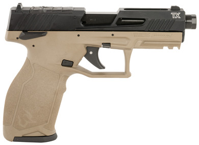 Taurus 1-2TX22P141F-10 TX22 T.O.R.O. 22 LR 10+1 4.60" Matte Black Threaded BBL, Black Hard Coat Anod Optic Ready/Serr Slide, FDE Polymer Frame w/Pic Rail, Textured Grip,Rimfire Pistols