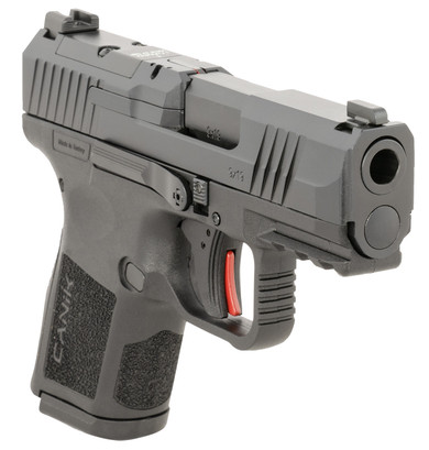 Canik HG7651CAN Mete MC9 *CA Compliant Micro-Compact Frame 9mm Luger 10+1 3.18" Steel BBL, Black Cerakote Optic Ready/Serr Steel Slide, Black Polymer Frame w/Pic Rail, Textured Grip,Pistol
