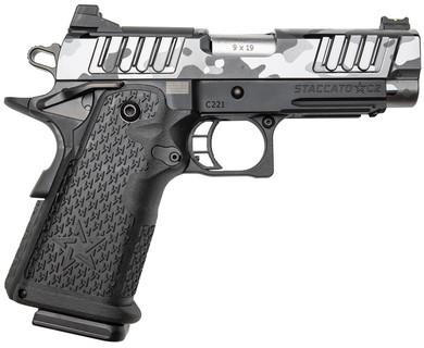 Cnc Firearms CNCCOVERT Covert Staccato C2 Compact Frame 9mm Luger 16+1 3.90" Stainless BBL, Multicam Black DLC Stainless Serr Slide, Black DLC Stainless Frame w/Pic Rail, Black Textured Grip,Pistol