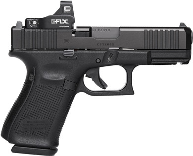 Glock PA195E201MOS G19 Gen5 MOS EoTech Combo Compact 9mm Luger 10+1 4.02 Black GMB Barrel, Black nDLC MOS Cut/Serrated Slide, Black Poly Frame w/Pic Rail, Black Textured w/Interchangeable Backstrap Grip, EoTech 3 MOA Mini Reflex Sight, Pistol