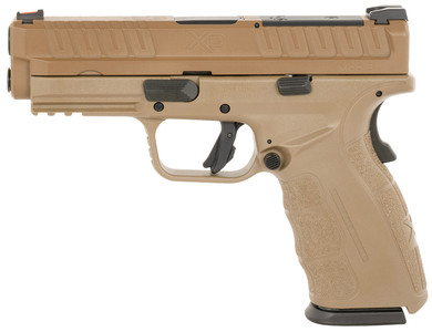 Springfield XDDG9101FOSP XD Mod3 OSP 9mm Luger 16+1 4" Black Melonite Steel BBL, Steel Optic Ready/Serr Slide, FDE Polymer Frame w/Pic Rail,Pistol