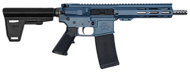 Great Lakes Firearms GL15223SSPBBLU AR-15 223 Wylde 30+1 7.50" Black Nitride Threaded BBL, M-LOK Handguard, Blue Titanium Cerakote Alum Rcvr w/Pic Rail, Black Polymer Pistol Brace, Mil-Spec Grip, Right Hand,Tactical Pistols