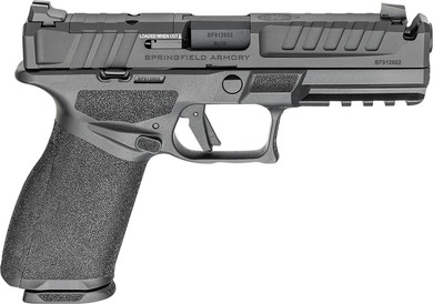 Springfield EC9459BCAUCOMP Echelon Comp *CA Compliant Full Size 9mm Luger 10+1 4.50" Black Melonite Ported BBL, Black Melonite Steel Integrated Compensator/Optic Ready/Serr Slide, Black Polymer Frame w/Pic Rail, Textured Grip,Pistol