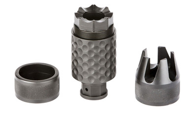 Spikes Tactical SAKB0200 Barking Spider2 Muzzle Brake Black Nitride 4140 Chromoly Steel with 5/8 in-24 tpi Threads, 3.75 in OAL & 1.40 in Diameter for 30 Cal