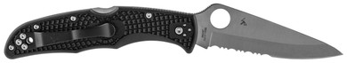 Spyderco C10PSBK Endura 4 Lightweight 3.75 in Folding Drop Point Part Serrated VG-10 SS Blade Black Textured FRN Handle Includes Pocket Clip, Knife