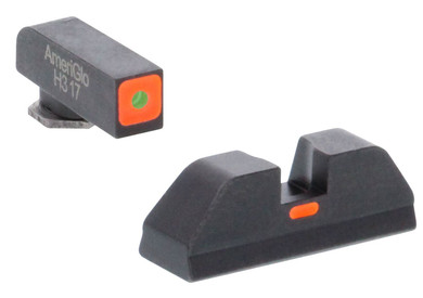 AmeriGlo GL616 CAP Sight Set for Glock Green Tritium Orange Outline Front Sight Orange-Bar Rear Sight