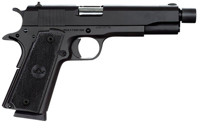 Rock Island 51473 GI Standard FS 45 ACP Caliber with 5 in Barrel, 8+1 Capacity, Overall Black Parkerized Finish Steel, Beavertail Frame, Serrated Slide & Black Rubber Grip, Pistol