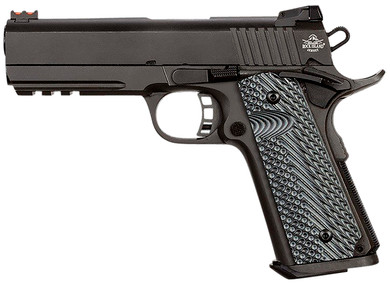 Rock Island 51994 Tac Ultra MS 10mm Auto Caliber with 4.25 in Barrel, 8+1 Capacity, Overall Black Parkerized Finish Steel, Picatinny Rail/Beavertail Frame, Serrated Slide & Black/Gray G10 Grip, Pistol