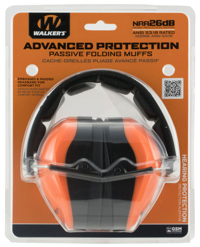 Walkers GWPDCPMBO Advanced Protection Passive Muff 26 dB Over the Head Blaze Orange/Black Polymer Walkers GWPDCPMBO Advanced Protection Passive Muff 26 dB Over the Head Blaze Orange/Black Polymer