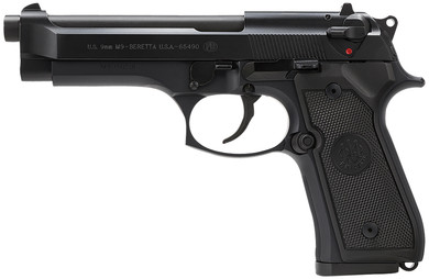 Beretta J92M9A0CA M9 *CA Compliant Full Size Frame 9mm Luger 10+1, 4.90 in Steel Barrel, Black Bruniton Serrated Steel Slide & Aluminum Frame w/Beavertail, Pistol