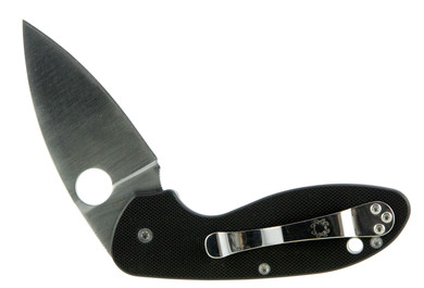 Spyderco C216GP Efficient 2.98 in Folding Drop Point Plain 8Cr13MoV SS Blade Black G10 Handle Includes Pocket Clip, Knife