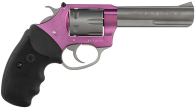 Charter Arms 52232 Pathfinder Lite 22 LR 8 Shot, 4.20 in Matte Stainless Steel Barrel & Cylinder, Pink Aluminum Frame w/Black Finger Grooved Rubber Grip, Exposed Hammer , Revolver