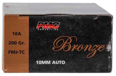 PMC 10A Bronze 10mmAuto 200gr Full Metal Jacket Truncated Cone 50 Per Box/20 Case Centerfire, Handgun Ammunition