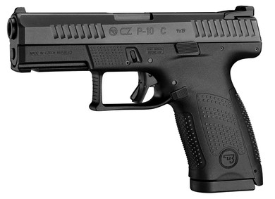 CZ-USA 91531 P-10 C 9mm Luger 15+1, 4.02 in Black Steel Barrel, Black Nitride Serrated Steel Slide, Black Polymer Frame w/Picatinny Rail, Black Interchangeable Backstrap Grip, Right Hand, Pistol