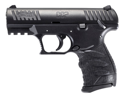 Walther Arms 5083500 CCP M2 + Carry Frame 9mm Luger 8+1, 3.54 in Stainless Steel Barrel, Black Cerakote Serrated Steel Slide, Black Polymer Frame w/Picatinny Rail, Black Finger Grooved Grip, Manual Thumb Safety, Right Hand, Pistol