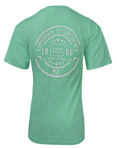 Glock AA75137 Crossover Turquoise Cotton Short Sleeve Small Graphic T Shirt